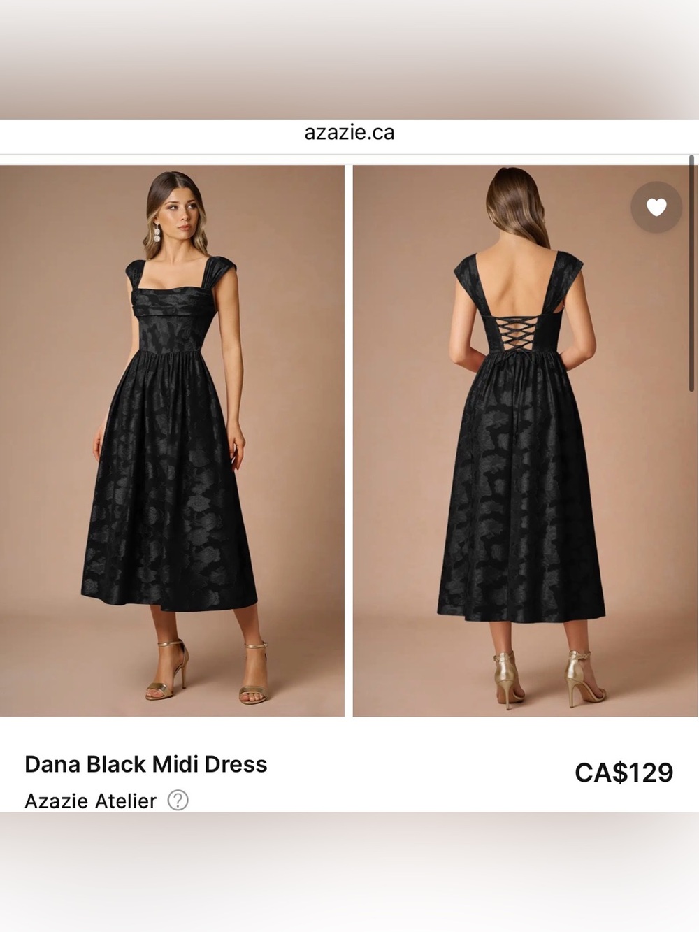 Dana black midi dress